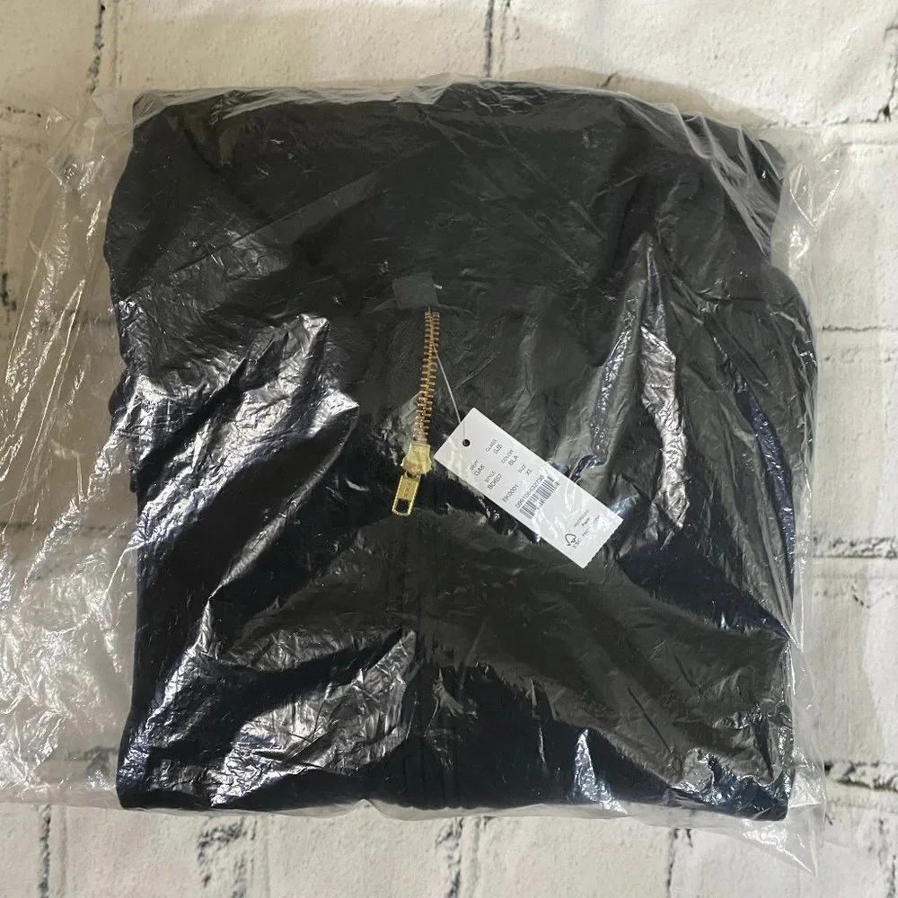 J. Crew University terry long half-zip tunic XL